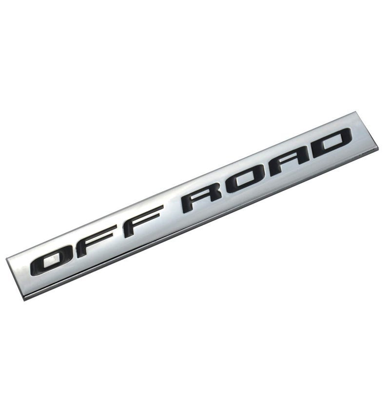 EmbRoom Chrome Finish Metal Emblem Off Road Badge (Black Letter) (Black) - Image 1